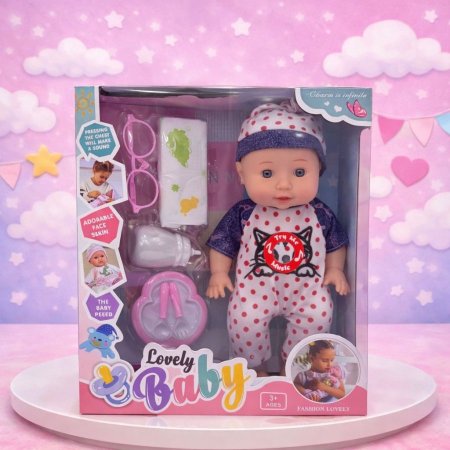 لعبة بنت لبسة احمر منقط